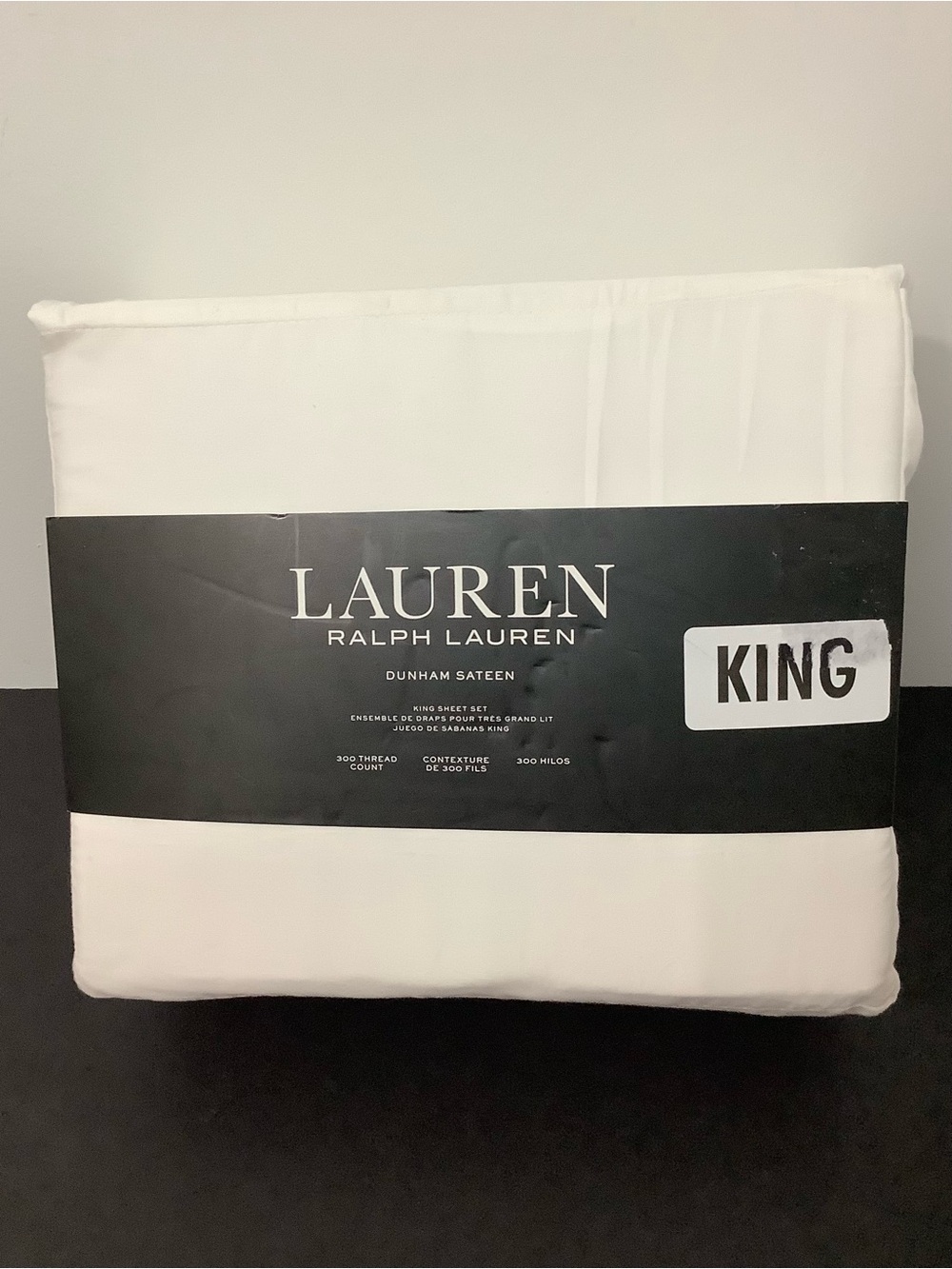 NEW Ralph Lauren Dunham Sateen KING Sheet Set in White 300 Thread Count